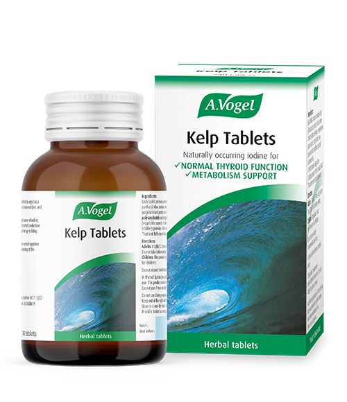 Kelp tablets Kelp contains iodine, supporting metabolism and normal thyroid function