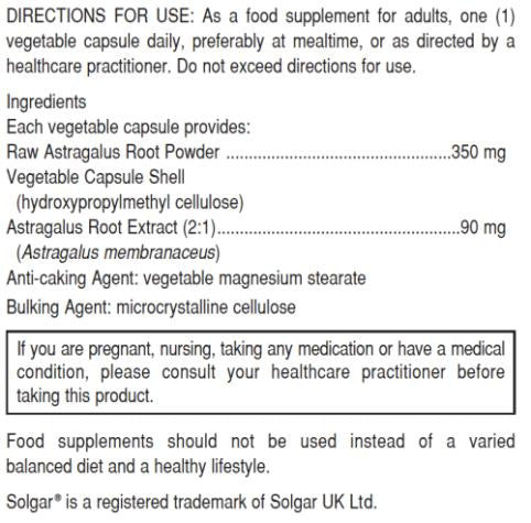 Chinese Astragalus Root Vegetable Capsules