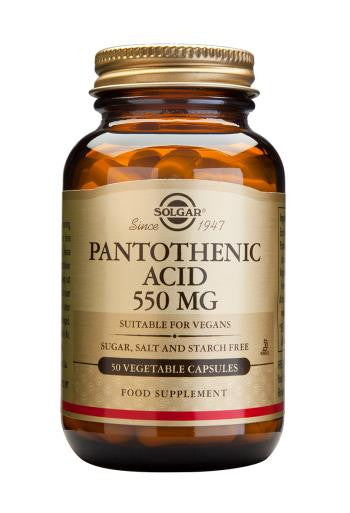 Pantothenic Acid 550 mg Vegetable Capsules