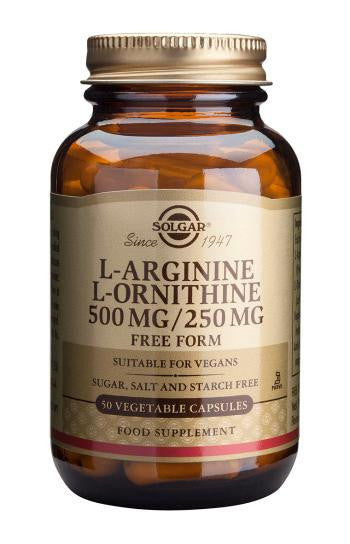 L-Arginine L-Ornithine 500 mg / 250 mg Vegetable Capsules
