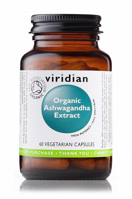 VIRIDIAN ASHWAGANDHA EXTRACT ORGANIC 60 VEGETABLE CAPSULES