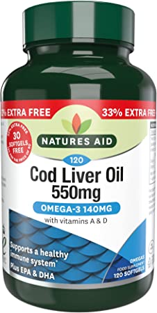 Nature's Aid Cod Liver Oil 550mg Softgels 120