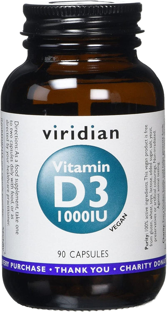 Viridian Vegan Vitamin D3 1000iu - 90 Vegicaps